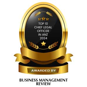Top 10 Chief Legal Officer in ANZ - 2024
